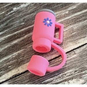 Myomi Stanley Cup 1 Straw Cap Cover Silicone Protector Dark Pink Topper Piece